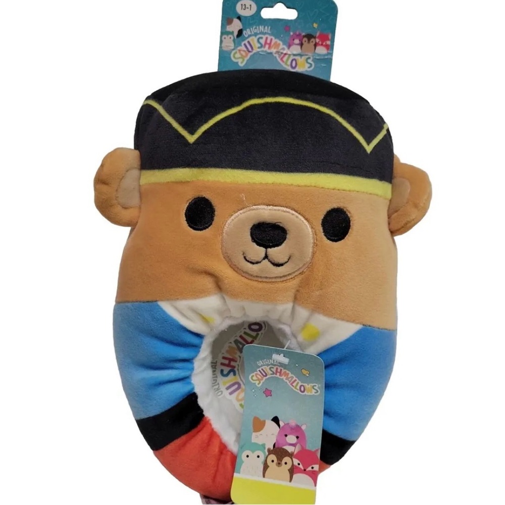 NWT: Squishmallows Kelly Toy Kids Slippers Plush Braven Nutcracker Bear Sz 13/1